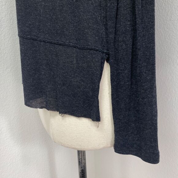 Vintage Havana Black Crochet Knit Top Med Long Sleeves Raw Hem Witchy Goth Boho - Picture 7 of 13